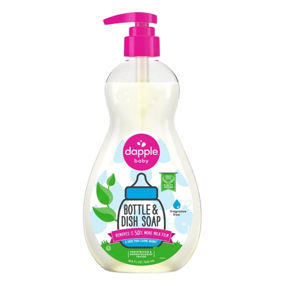 Dapple Baby Bottle and Dish Soap for Baby Products, Fragrance-Free, 16.9 fl oz