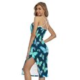 thumbnail image 2 of Gifts For Butterflies Lovers. Watercolor Blue Butterfly Pattern Printed Cross Back Cami Dress, Butterfly Fashion Summer Maxi Sexy Casual Dress For Women, 2 of 4