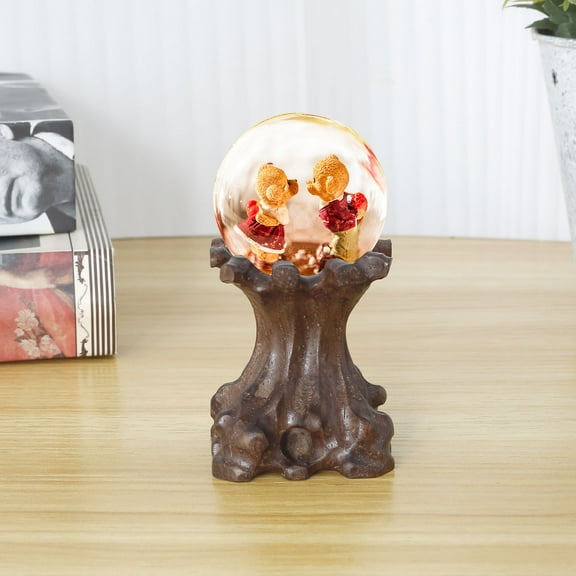 Quartz Ball Holder Wooden Stand for Crystal Sphere Portable Crystal Ball Display Stand Decorative Crystal Ball Wood Rack for Office Desk Bedside Living Room