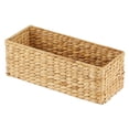 thumbnail image 7 of mDesign Woven Hyacinth Narrow Bathroom Toilet Tank Storage Basket, Natural/Tan, 7 of 7