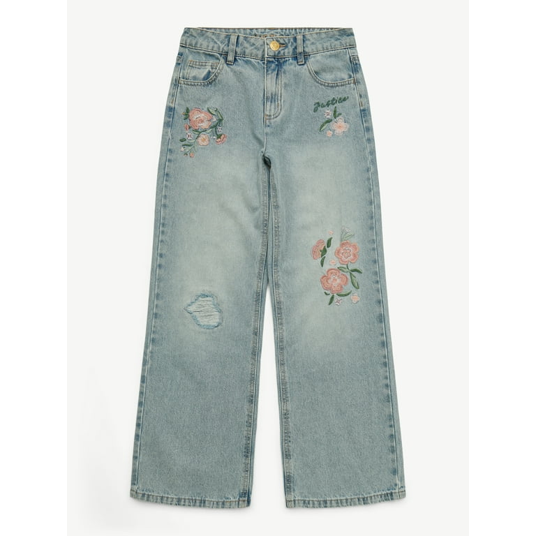 Justice Girls Embroidered Jean, Sizes 6-18 - Walmart.com