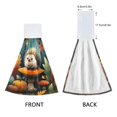 thumbnail image 3 of Haosy 2 Pack Kitchen Wash Cloths with Hanging Loops Absorbent Absorbent Quick Drying Hand Towels, Cute Hedgehog Sitting on Mushroom, 3 of 7