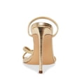 thumbnail image 5 of Steve Madden Bellezza Gold Ankle Strap Rounded Open Toe Heeled Mule Sandal (Gold, 8.5), 5 of 5