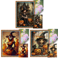 thumbnail image 1 of Hilo Algodón Ecológico Bordado Punto Cruz Niña Halloween Con 11CT 40x60cm, 1 of 8