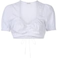 thumbnail image 2 of Kitsin Women's Bavarian Oktoberfest Classic Crop Top Dirndl White Blouse, 2 of 7