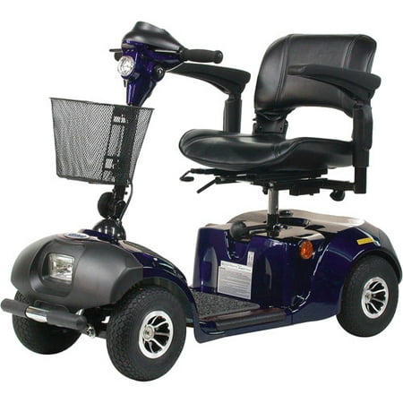 Drive Medical Daytona 4 GT Medium Sized 4 Wheel Scooter with Comfortable Padded Seat ,3,Steel,Blue ,Medium