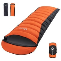 QEZER Adult 3-Season (40℉-53℉) Portable Ultralight Down Sleeping Bag for Camping, Hiking & Backpacking