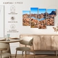 thumbnail image 4 of Elephant Stock Watson Lake Wall Art - Horizontal Multi Panel Canvas - 4 Pieceliving Room Wall Decor - Photography Nature Multi Panel - Blue And Beige Decor - 30" x 18", 4 of 4