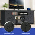 thumbnail image 3 of Dextrus Country-style Media Console, TV Cabinet with Built-in Power Socket for Screens up to 80'', Television Stand with Adjustable Divider & Drawer Storage, Black, 3 of 9