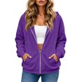thumbnail image 2 of Zip Up Hoodie Women Casual Oversized Sweatshirt Lightweight Jacket | Womens Hoodies Long Sleeve Y2K Hooded Sweatshirt Women Fashion Zipper Fall Jackets With Pocket, 2 of 5