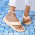 thumbnail image 5 of ZQUUVOU Women's Summer Flip Flops Flat Toe Post Comfortable Thong Sandals Beach Casual Slip On House Sandals Beige, 5 of 8