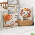 thumbnail image 3 of Autumn Pillow Covers - Pumpkin Fall Decorative Set of 4 Maple Leaf Print Throw Pillowcases for Fall Thanksgiving 18x18 Inches, 3 of 5