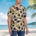 thumbnail image 5 of Balery Snake And Rose Print Men's Hawaiian Shirts Short Sleeve Beach Shirt Relaxed Fit Vacation Button Down Shirts-Large, 5 of 9