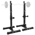 thumbnail image 2 of Smartxchoices Set of 2 Barbell Squat Rack Stand Adjustable Height Solid Steel Bench Presses, Home Garage Gym Portable Dumbbell Racks,Black, 2 of 5