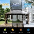 thumbnail image 3 of 16 Ft. W x 12 Ft. D Aluminum Hardtop Gazebo with Single Roof, Curtains & Mosquito Netting, 3 of 7