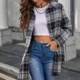 thumbnail image 6 of UVEASISHA Ladies Shacket Jacket 2025 Fall Business Casual Plaid Shirts Lightweight Long Sleeve Button Down Shirt Jackets with Pockets Clearance Sales Today,Black,S, 6 of 6