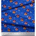thumbnail image 2 of Soimoi Blue Moss Georgette Fabric Musical Notes,Dot & Goggles Fashion Printed Fabric 1 Yard 42 Inch Wide, 2 of 3