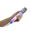 Singing Machine Unidirectional Wired Microphone with LED Disco Lights on Front Grip, Pink
