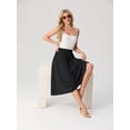 thumbnail image 4 of TEMOFON Skirts for Women Adjustable Waist A-Line Skirt Ice Silk Feel Skirt for Women Comfortable and Versatile Skirt, 4 of 4