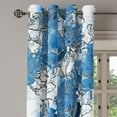 thumbnail image 3 of Ambesonne Floral Grommet Curtain, Abstract Dream Garden Blooms, 50"x60", White Sea Blue, 3 of 5