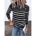 thumbnail image 2 of AherBiu Spring Fall Tops for Women Long Sleeve Striped Crew Neck Pullover Blouse Tunic Top T Shirt, 2 of 6