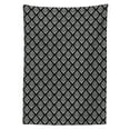thumbnail image 3 of Ambesonne Damask Tablecloth Rectangular Table Cover, Timeless Foliage Leaves, 52"x70", Grey Black and White, 3 of 4