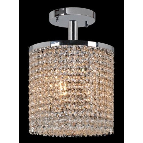 Prism 3 Light Chrome Finish with Clear Crystal Ceiling Light