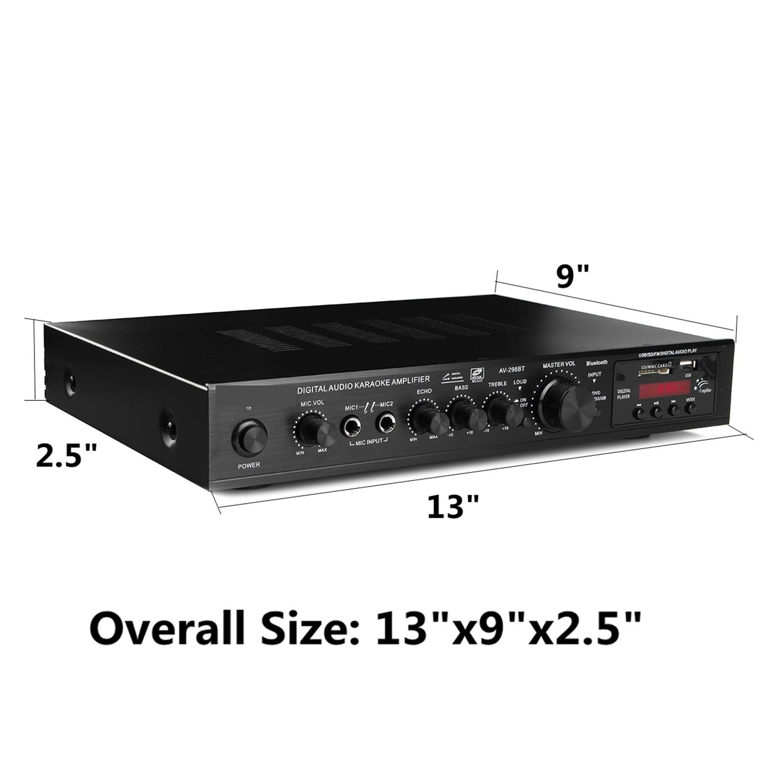 2000W 5CH Stereo AV Power Surround Bass Car Subwoofer Speakers LED Digital Amplifier For Cinema ,Compact Circuitry