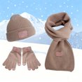 thumbnail image 2 of BRICH Winter Beanie Hat Scarf Gloves Set for Men Women Long Scarf Neck Warm Knit Hat Warmer Winter Gloves Sets Red One Size, 2 of 3