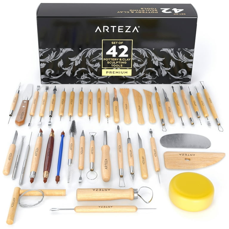 43 Pieces/Set Clay Pottery Tools Kit Ceramic Sculpting Tools Hobby Supplies  Ceramic Pottery Tools Set For Jewelry Making Professional Clay Sculpting