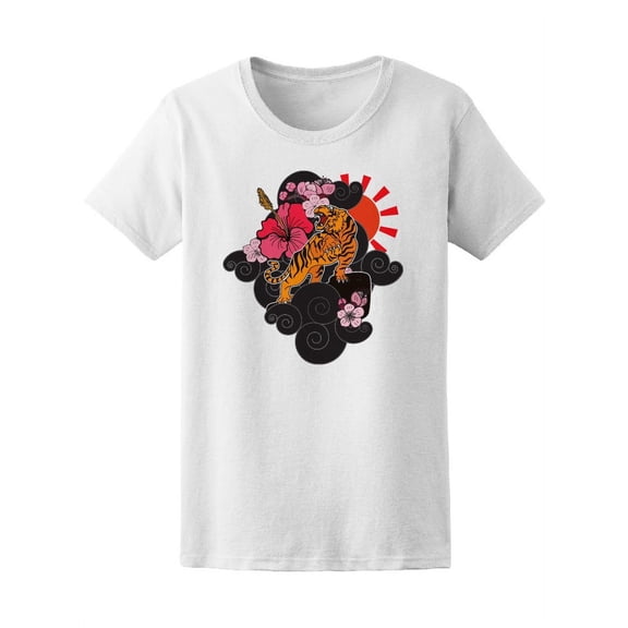 Colorful Tiger Tropical Hibiscus Tee Women's -Image by Shutterstock