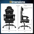 thumbnail image 3 of Gymax Gaming Chair w/Headrest Lumbar Support Linkage Armrests Reclining Backrest, 3 of 10