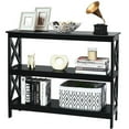 thumbnail image 3 of Spaco 3-Tier Console X-Design Sofa Side Accent Table-Black, Entryway Table Hallway Table, Storage-Friendly Hallway Table for Foyer & Entry Spaces, 3 of 8