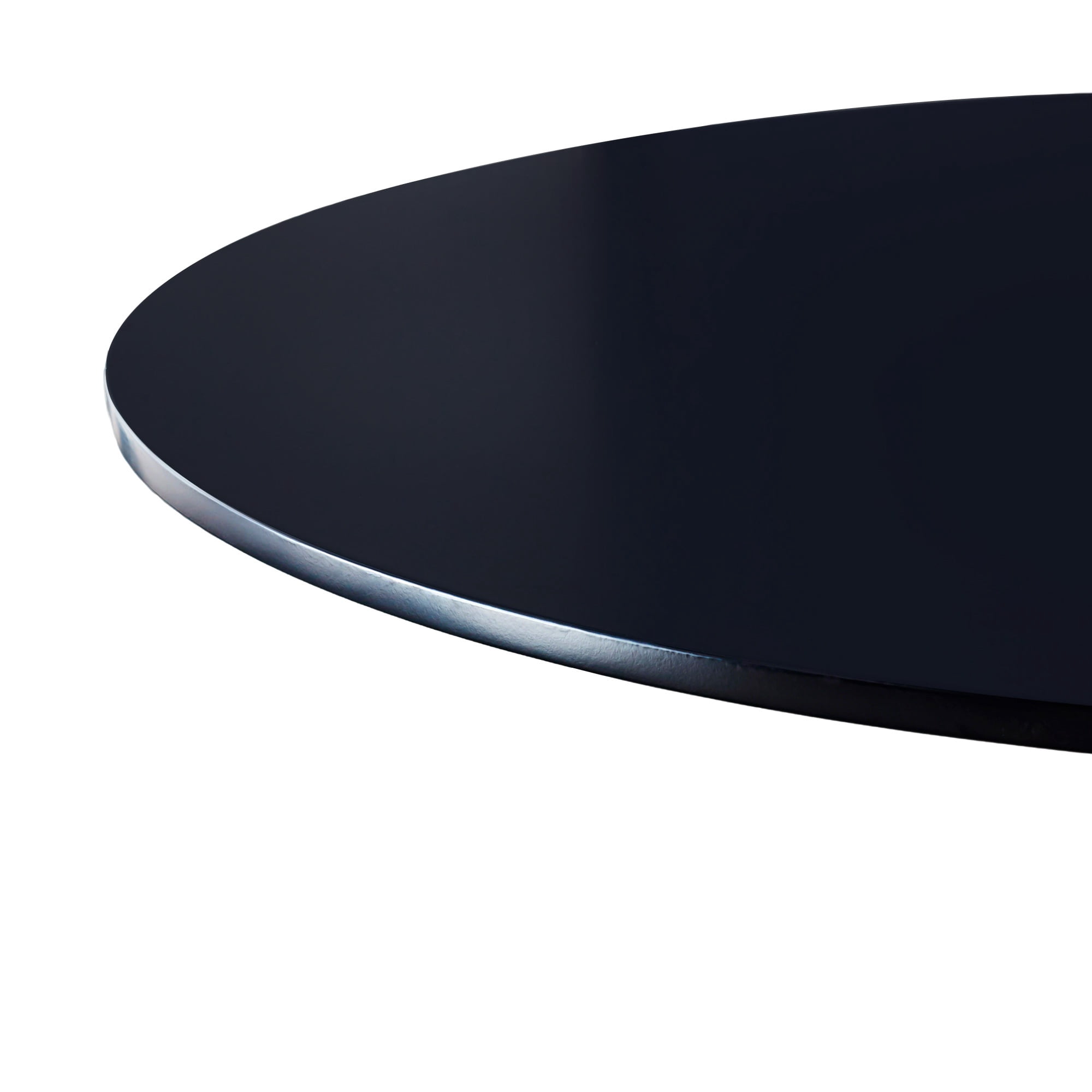 Holaki 42.1" Round Dining Table with MDF Top & Metal Tulip Pedestal Frame for Kitchen, Living Room, Bedroom, Black