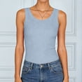 thumbnail image 2 of COMVALUE Womens Tank Tops 2026 Scoop Neck Ribbed Sleeveless Top Casual Basic Slim Fitted Knit Cami Tee Shirts (Light Blue, XL), 2 of 7
