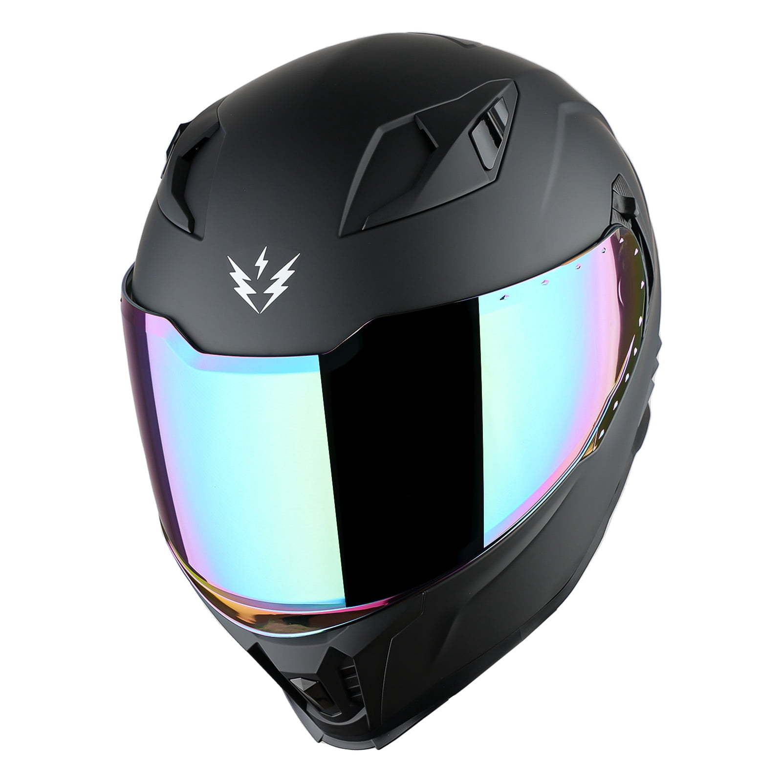 1Storm Motorcycle Full Face Helmet for Adults Men and Women Street Bike Racing Helmet DOT Approved with one Extra Clear Shield: KT828 Matt Black