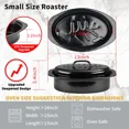 thumbnail image 3 of 13-Inch Oval Roaster with Lid, Enameled Steel, 7 LB Poultry Capacity, 932°F Heat Resistant, Dishwasher Safe, Black, 3 of 7
