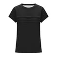 thumbnail image 5 of Teylalorva Girls Short Sleeve T-Shirt, Fashion Pleated Crewneck Soft Casual Summer Kids Tees Black Size 12, 5 of 5