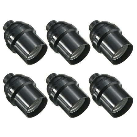 6 Pcs Light Base E27 Screw Lamp Holder Lamp Holder Adapter Black