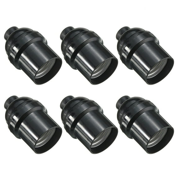 6 Pcs Light Base E27 Screw Lamp Holder Lamp Holder Adapter Black