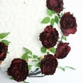 thumbnail image 4 of Efavormart 6 ft Wine Silk Peony Garland with Bendable Wire Vines Artificial Flower Garlands with Leaves for Wedding Decoration, 4 of 11