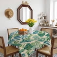 thumbnail image 3 of Green Palm Leaf Table Cloth Waterproof Tablecloths, Tropical Plants Retro Pastoral Summer Tablecloth Dining Table Cover for Kitchen Party Tabletop Outdoor, Square Tablecloth 60x60 Inch, 3 of 9