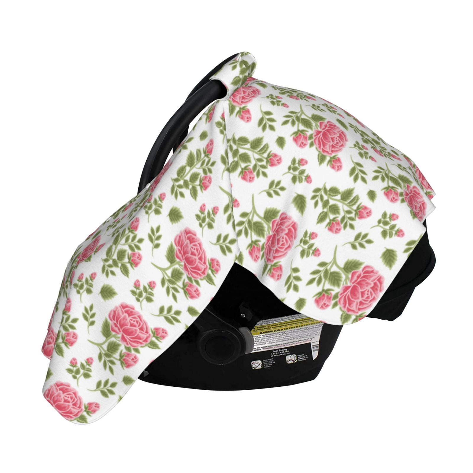 Naloa Rose Flowers Baby Car Seat Cover, Breathable Baby Carrier Cover, Multiuse Baby Carrier Cover & Nursing Breastfeeding Cover