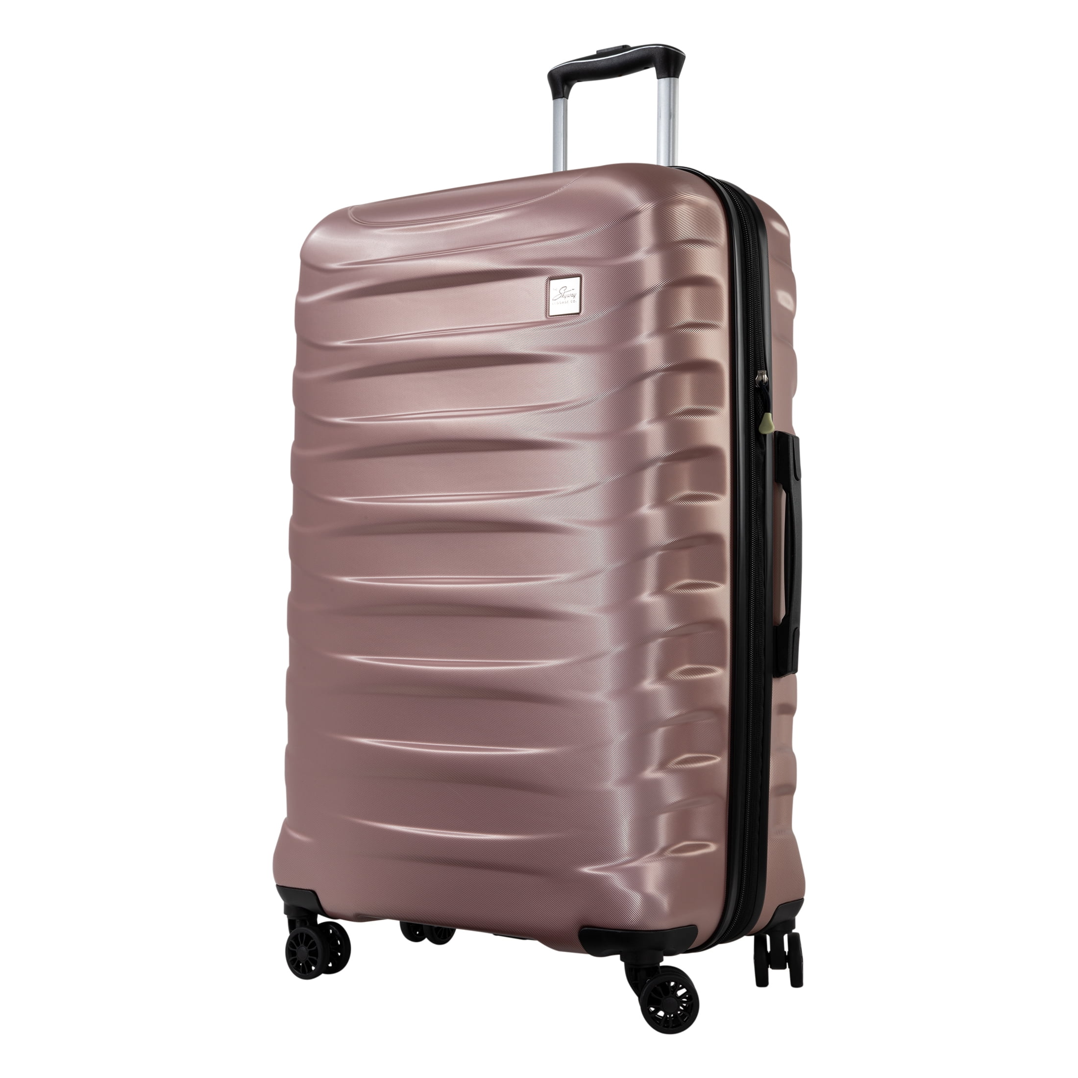 Skyway Luggage Camano Hardshell 28" Expandable Large Checked Luggage with Spinner Wheels, Pink Champagne