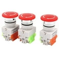 thumbnail image 4 of 3PCS 600V 10A Self-locking Stop Red Mushroom Push Switch, 4 of 4