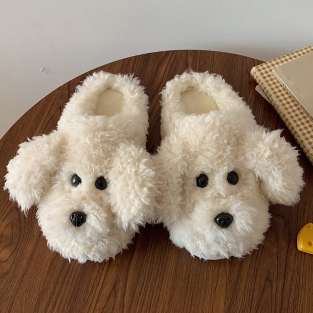 Pantufla Zapatillas de felpa para perros, zapatillas de animales de dibujos animados, antideslizantes, cómodas para el hogar y el interior Likrtyny Tenis De Mujer Tenis De Hombre