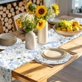 thumbnail image 4 of Blue Flower Round 13 Inch Placemats Set of 2, Sage Green Eucalyptus Leaf Farmhouse Country HeatResistant Non Slip Place Mats for Dining Table, Wipeable Braided Kitchen Table Mats for Housewarming, 4 of 9