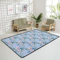 thumbnail image 4 of Coolnut Area Rug Watercolor Pink and Blue Flowers Nursery Rug Floor Mat Kids Playing Mat 7' x 5' (80 x 58 in) for Living Room Bedroom, 4 of 6