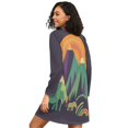 thumbnail image 2 of FORMRS Womens Long Sleeve Nightgowns Crew Neck Sleep Shirt Soft Pajamas Sizes S-3XL, Abstract Animals, 2 of 8