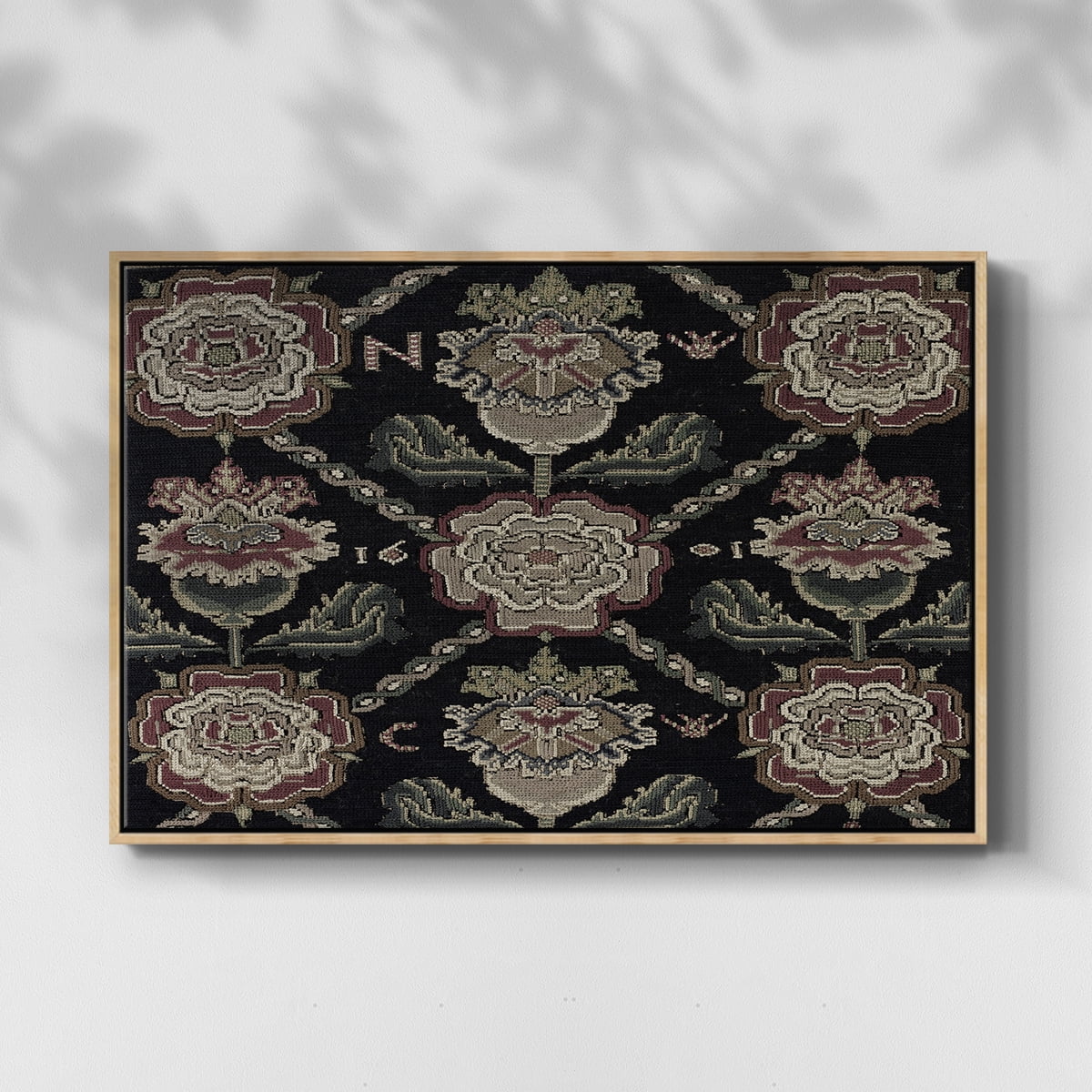 Vintage Abstract Print-XXXI Framed in Natural Wood Wood Gallery Wrapped Canvas 17 in. x 25 in.
